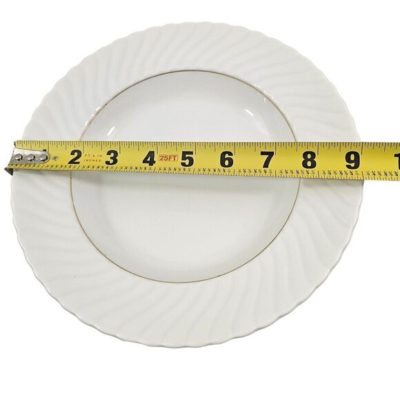 Schonwald Germany White Swirl Rimmed 9” Porcelain Salad Soup Bowls – Set of 4 - Picture 7 of 16